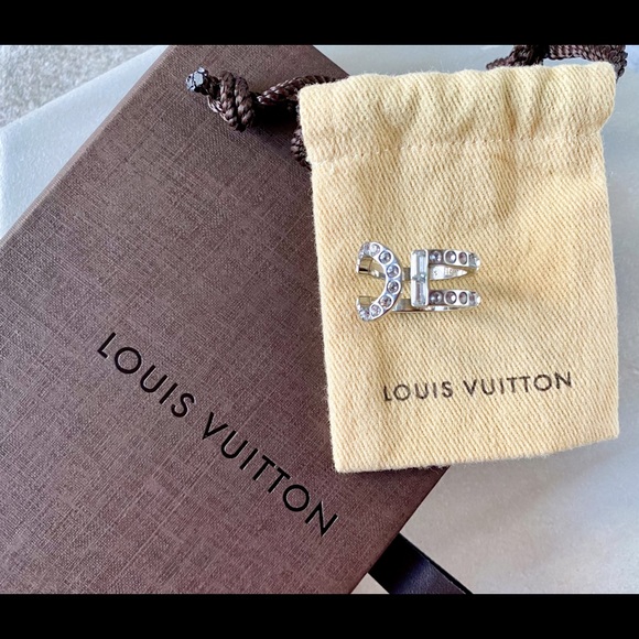 Louis Vuitton Serrure Strass Ring Silver sz Small - Picture 5 of 9